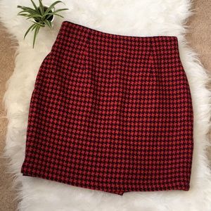 Navy and red patterned skirt